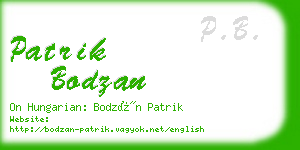 patrik bodzan business card